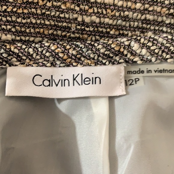 Calvin Klein Tweed Pink & Gold Tone Shimmer Straight Skirt 🥳🥳HP🥳🥳 - Picture 6 of 9